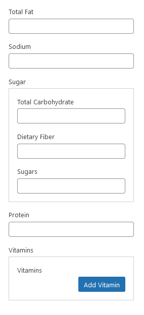 Advanced Custom Fields Nutrition Facts Demo