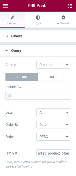 Elementor Custom Query